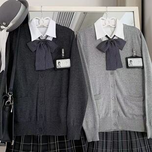 胖MM大码Jk制服秋冬毛衣开衫格裙套装长袖学院风校供女学生小心机