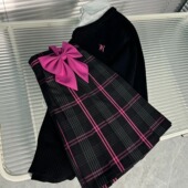 德兰西校供感黑粉芭比jk格裙学生半身裙学院百褶裙风短裙 胖MM大码