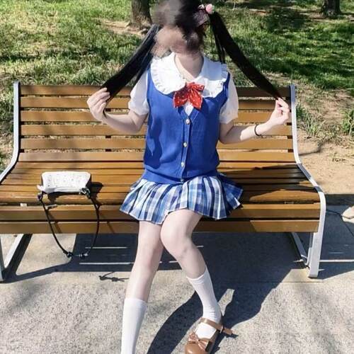 胖MM大码马甲背心女校供感气泡水制服针织开衫夏季新品日系学院风