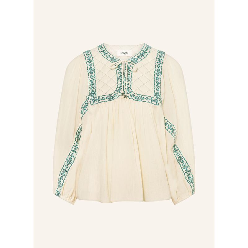 bash清新女款蕾丝装饰穆斯林衬衫轻盈透气时尚选择