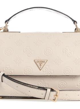 代购GUESS女士手提包顶部手柄设计翻盖闭合可调节肩带轻便携带