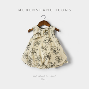 木本尚女童夏装公主裙2026新款宝宝灯笼裙无袖背心裙甜美可爱裙子