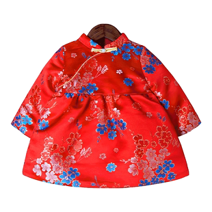 木本尚女童冬装旗袍裙2026新款宝宝周岁礼服裙唐装汉服儿童拜年服