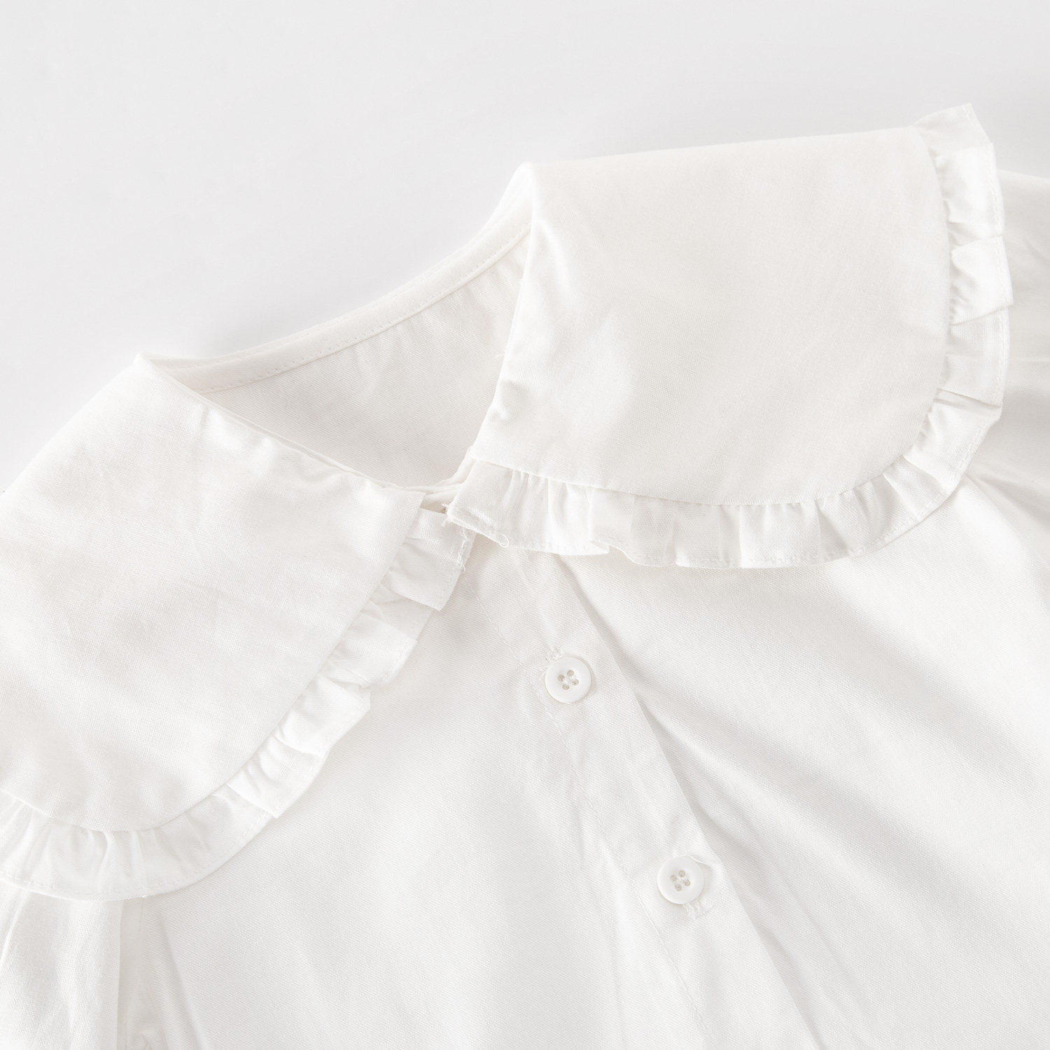 木本尚女童秋装打底衫长袖2023新款宝宝大翻领气质衣服白色T恤