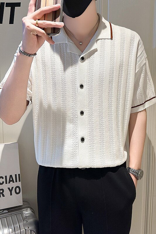 A135-9102男士开衫春夏秋针织短袖冰丝短袖凉爽P65控95,男装T恤,电商A135（原星座819）