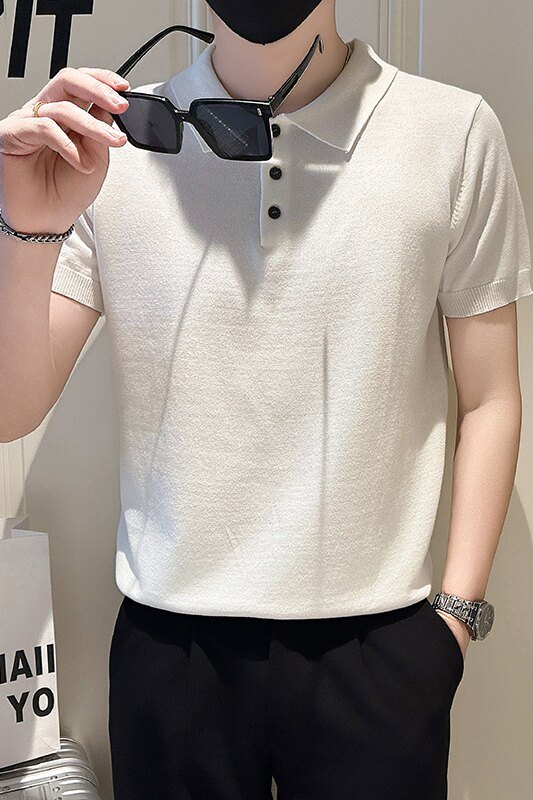 A135-77095男士多色PL领春夏秋针织短袖冰丝短袖凉爽P55控79,男装T恤,电商A135（原星座819）