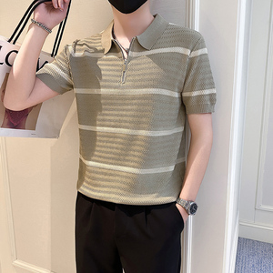 A135-6182 男士PL领春夏秋针织短袖 冰丝短袖 P55控78图片