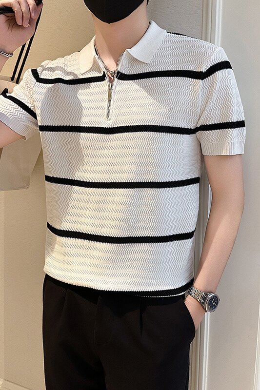 A135-6182男士PL领春夏秋针织短袖冰丝短袖P55控78,男装T恤,电商A135（原星座819）