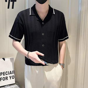 A135-9102 男士开衫春夏秋针织短袖 冰丝短袖 P65控95，男装T恤，星座819（原C215）