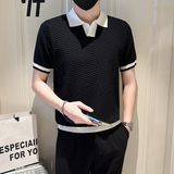 A135-6131男士PL领春夏秋针织短袖冰丝短袖P55控78，男装T恤，电商A135（原星座819）
