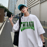 C311-T66夏季字母印花T恤潮短T个性印五色P25控39，男装T恤，电商A135（原星座819）