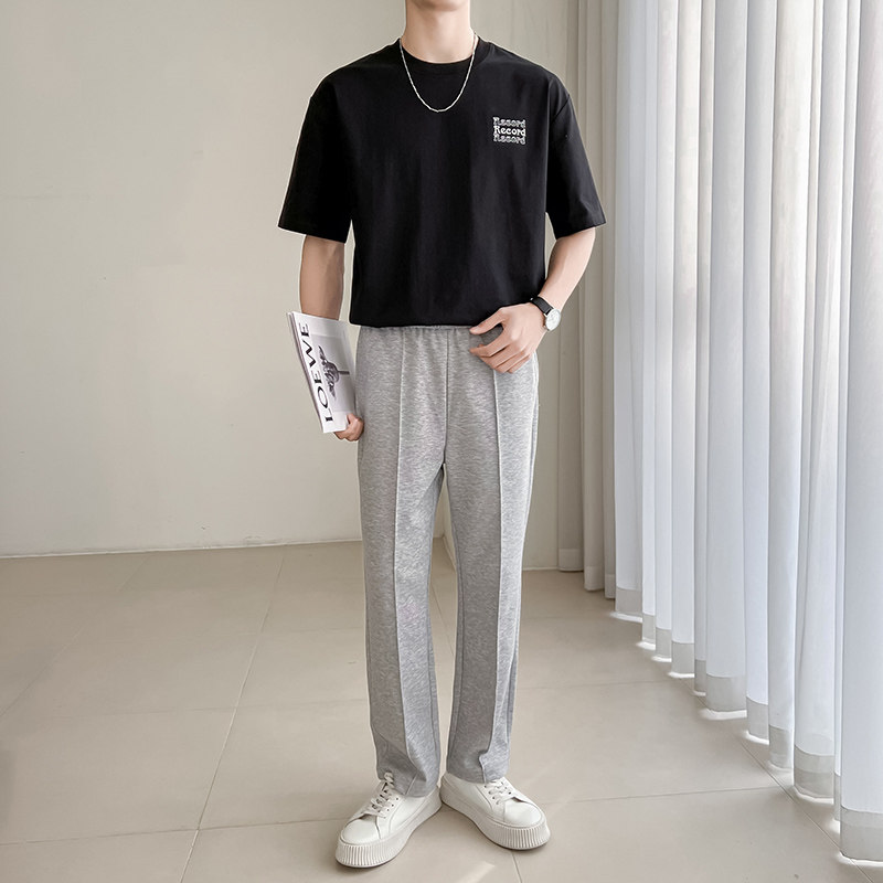 C311-T07夏季男士圆领字母刺绣T恤工艺款三色可选P45,男装Polo衫,电商A135（原星座819）
