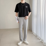 C311-T07夏季男士圆领字母刺绣T恤工艺款三色可选P45，男装Polo衫，电商A135（原星座819）