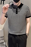 A135-77064男士PL领春夏秋针织短袖冰丝短袖镂空凉爽P58控85，男装T恤，电商A135（原星座819）