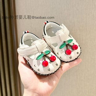 软底3 夏季 1岁婴幼儿学步鞋 6八9 12个月女宝宝不掉防踢透气凉鞋