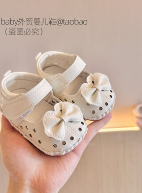 夏款女宝宝学步鞋蝴蝶结公主鞋