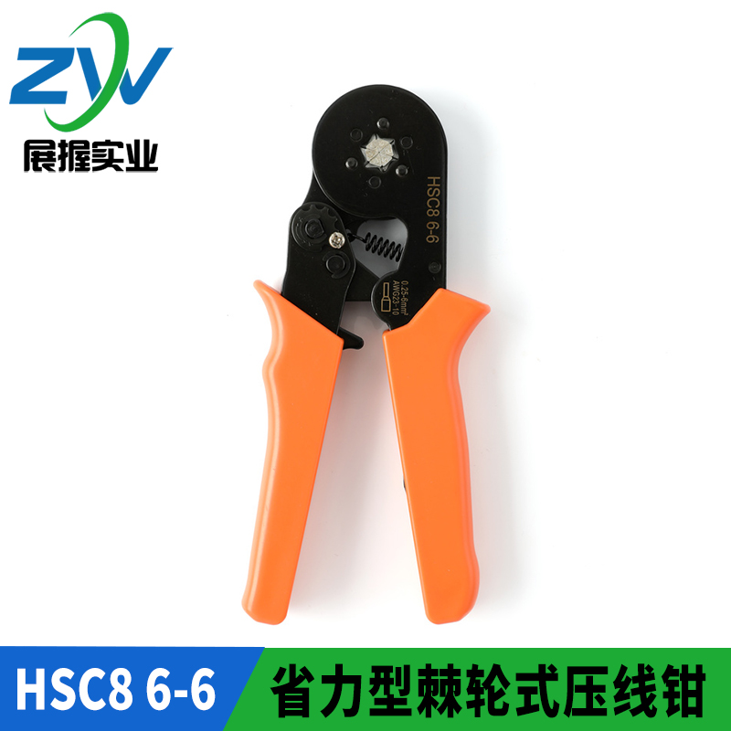 展握牌HSC8 6-6 迷你型自调式 管型端子压线钳 0.25-6平方 五金/工具 压线钳 原图主图