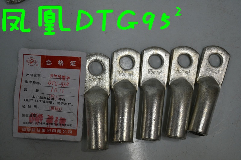 正品凤凰DTG镀锡厚件管式铜接头DTG-95MM2 铜鼻子 铜线耳  一只价