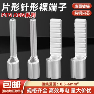 国标紫铜扁针型裸端头DBN PTN1.25 2 5.5鸭嘴鼻子鸭舌端子 插片
