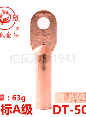 凤凰A标 铜接头DT-50MM2 铜鼻子 铜接线端子 铜线耳DT50 一只价