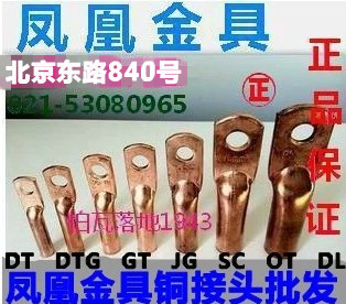 正品凤凰DTG厚件管式铜接头DTG-150MM2 铜鼻子 电缆铜接头一只价