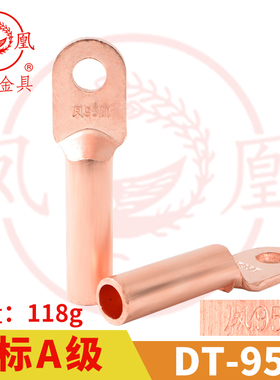 凤凰A标 铜接头DT-95MM2 铜鼻子 铜接线端子 铜线耳DT95 一只价