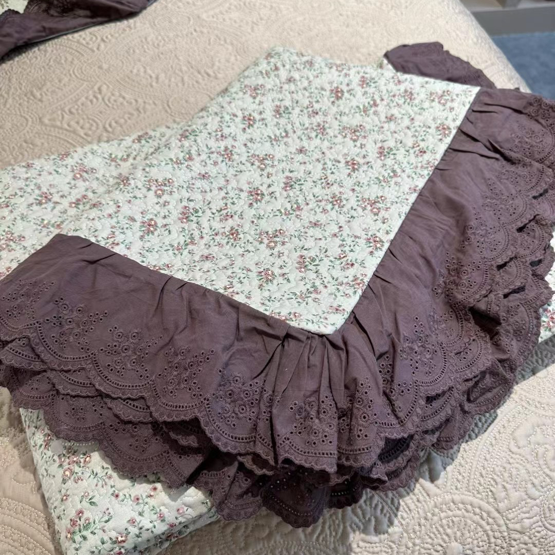 法式复古高温纯棉水洗新疆床盖三件套绗缝炕盖床盖床单