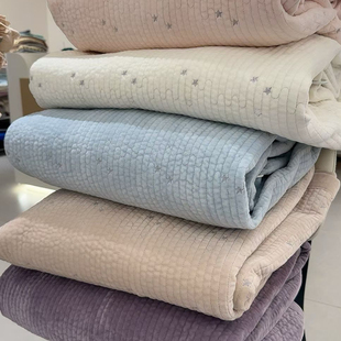 短毛绒莫代尔双面床盖 星星刺绣冬暖夏凉机洗 1.5/1.8m床加厚床单