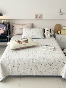 韩式纯棉加厚卡通可爱儿童绗缝床盖床垫床单三件套可定做