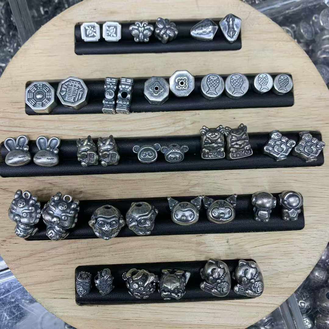 老银不掉色复古风金属动物造型DIY饰品合金手工文玩水晶手链配件