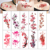 锁骨花朵纹身贴防水女持久胸部手臂遮疤痕桃花文艺仿真刺青高级感