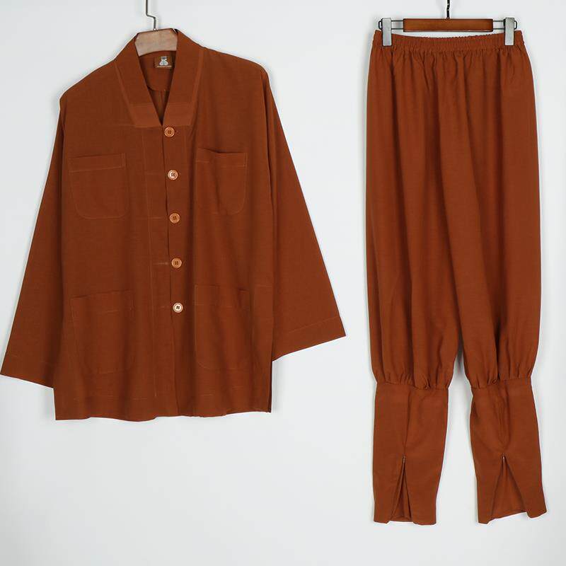 特卖善之缘夏季僧服男麻纱免绑腿短褂超薄款套褂套装僧人僧衣女和