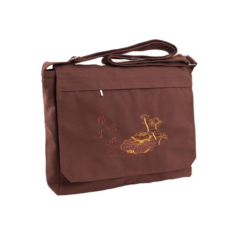 特卖僧包居士包出家人化缘单肩斜跨和尚尼姑帆布包拜佛烧香进香黄