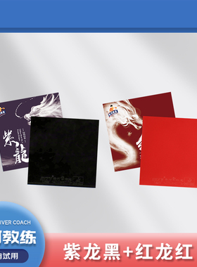 【两张】黄河推荐特版“ITTF”乒乓球反胶胶皮正手紫龙/反手红龙