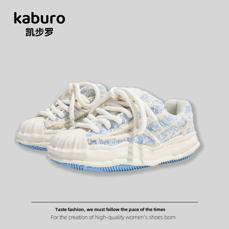 kaburo贝壳头帆布鞋板鞋
