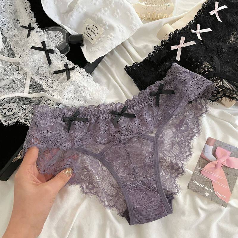 维多利亚禁欲魔法~新款法式纯欲蕾丝内裤性感诱惑低腰薄款透气女