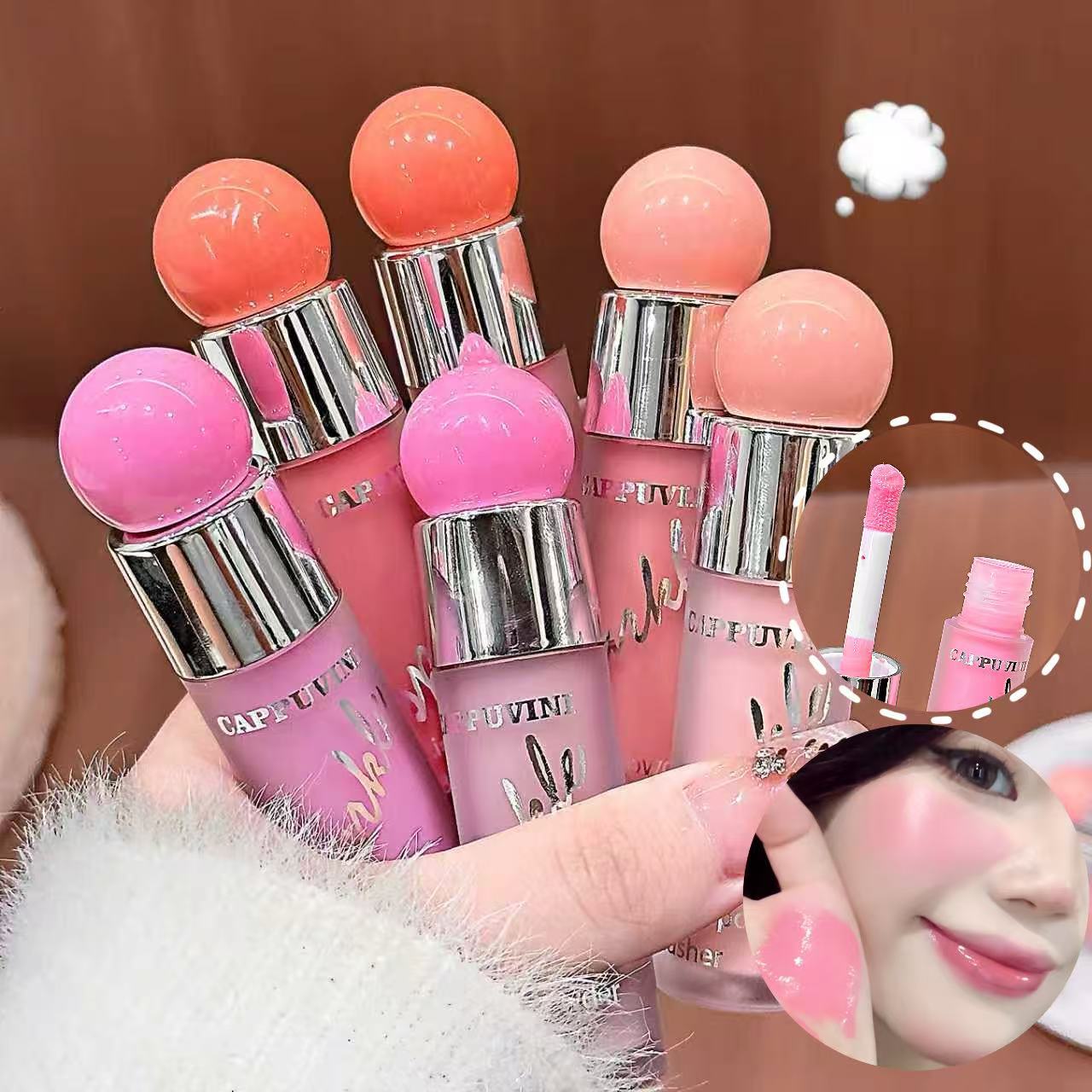 官网正品清透水感腮红液 韩系甜妹元气腮红日常温柔显白国货彩妆