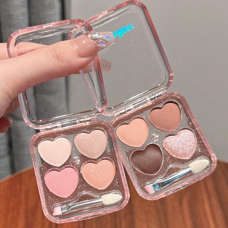 幻影小熊四色卧蚕眼影盘哑光高光提亮细闪面部卧蚕修容综合一体盘