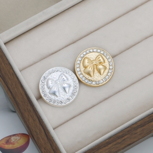 高端金属小香风扣子名媛风水钻蝴蝶结扣毛衣睡衣风衣呢子外套纽扣