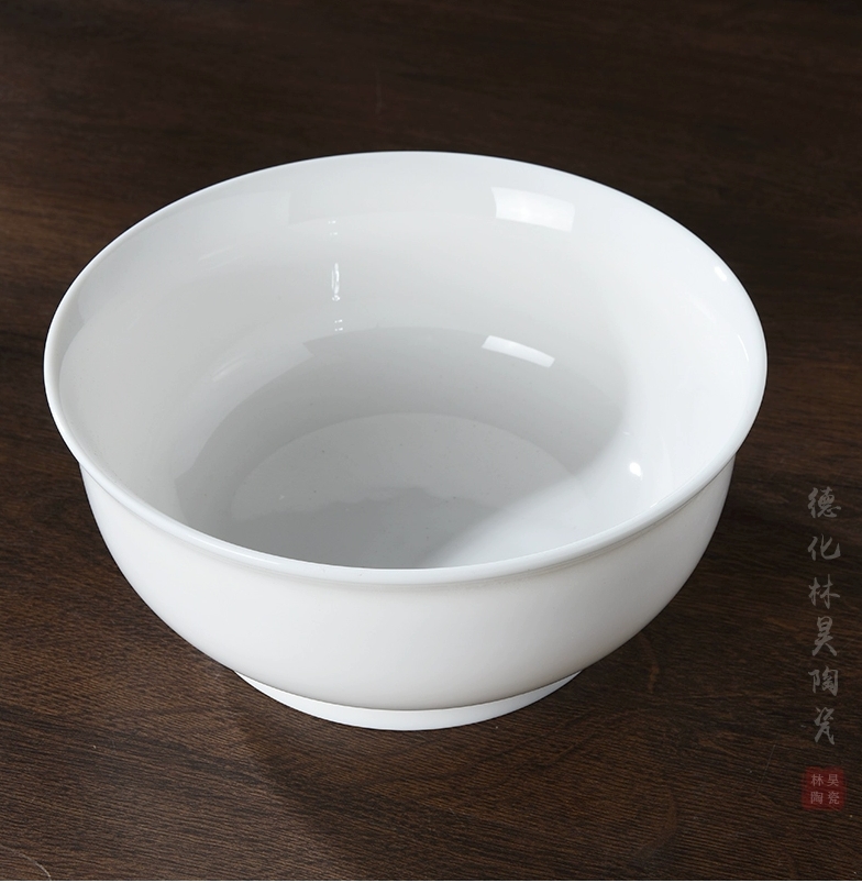 大汤碗  德化高端白瓷精品羊脂玉瓷餐具家用汤碗中式碗菜盘碟面碗