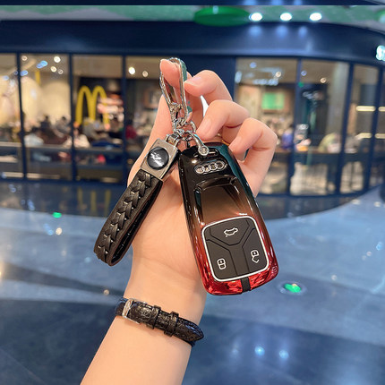 适用奥迪新Q5L A5 A8L Q7 A4L A7汽车钥匙套钥匙扣保护壳包专用女