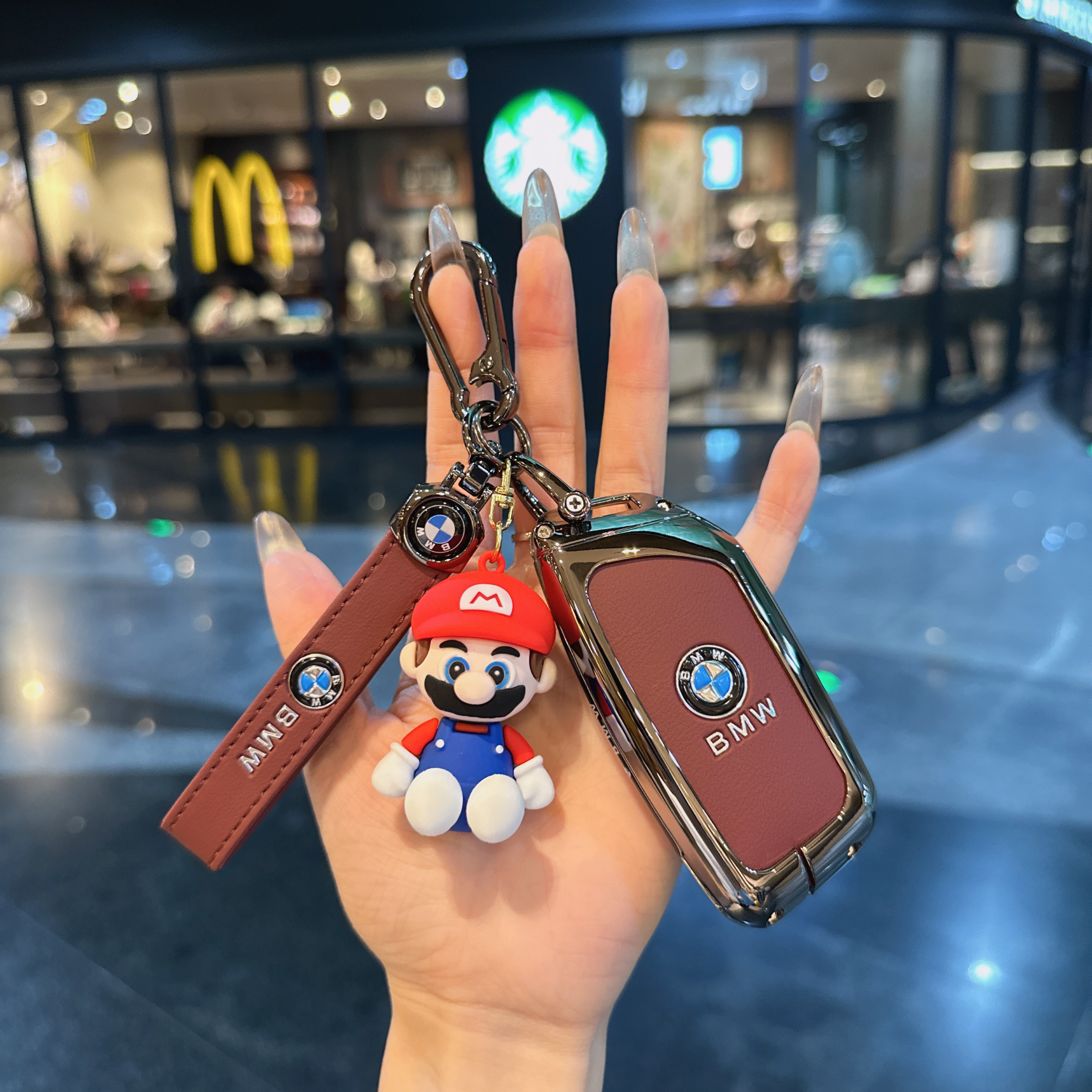 适用新款宝马新5系钥匙套包x1x3x5x6x7/7系i5/ i7xmix扣皮革