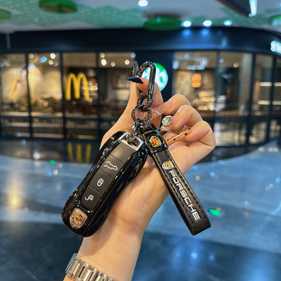 适用保时捷卡宴panamera911/macan718taycan钥匙壳替换扣改装