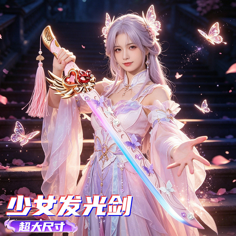 2026新爆款魔法发光剑玩具刀七彩流光灯儿童女孩子生日礼物女生