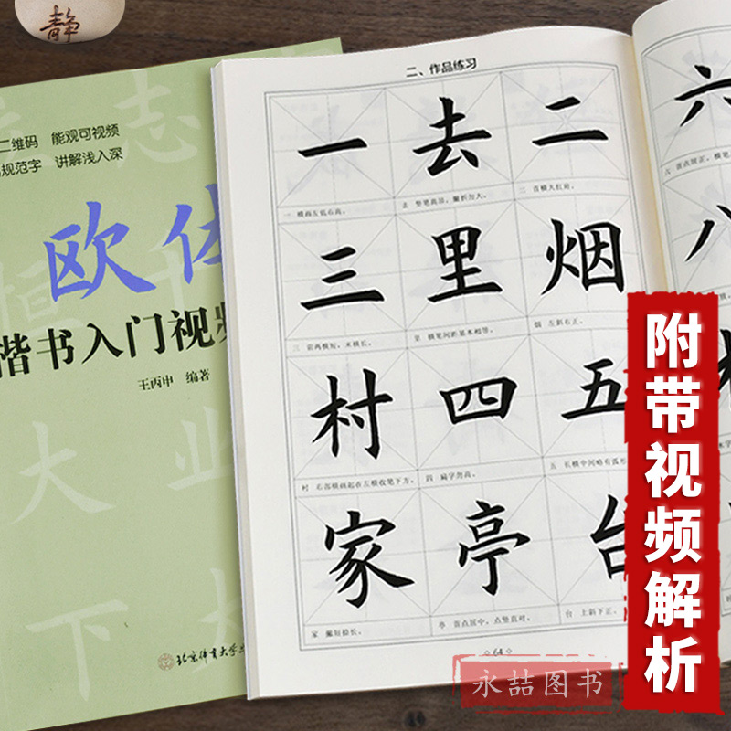 【13年老店】欧体楷书入门教程王丙申著北京体育大学出版社扫码看视频扫描二维码看视频小楷书基础书法教材教程毛笔字帖正版碑帖