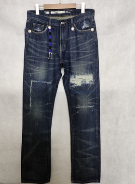 NH69D 独耀三代 蓝色串珠 Denim 中版 潮流 真赤耳 水洗牛仔裤