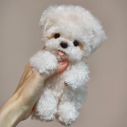 熊蜜柑原创初阶比熊犬狗手工五关节玩偶毛绒玩具DIY材料包