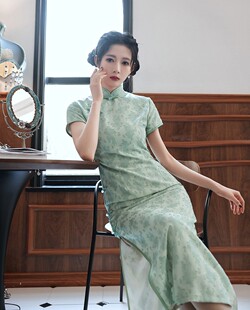 苏式古法平江路苏州旗袍连衣裙夏季 民国风女装新中式茶服茶艺师