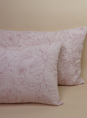 外贸出口全棉柔软加厚夹棉刺绣枕芯套4874纯棉加大枕套5080一对装