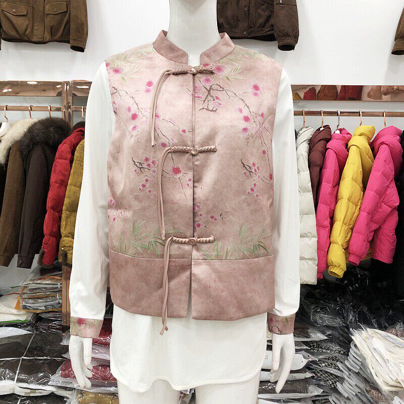 8850 国风马甲两件套装女2026春季新款洋气妈妈新中式妈夹明月